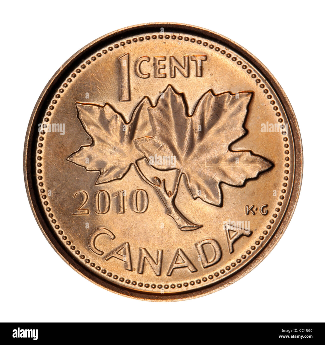 Canadian maple leaf penny Foto Stock