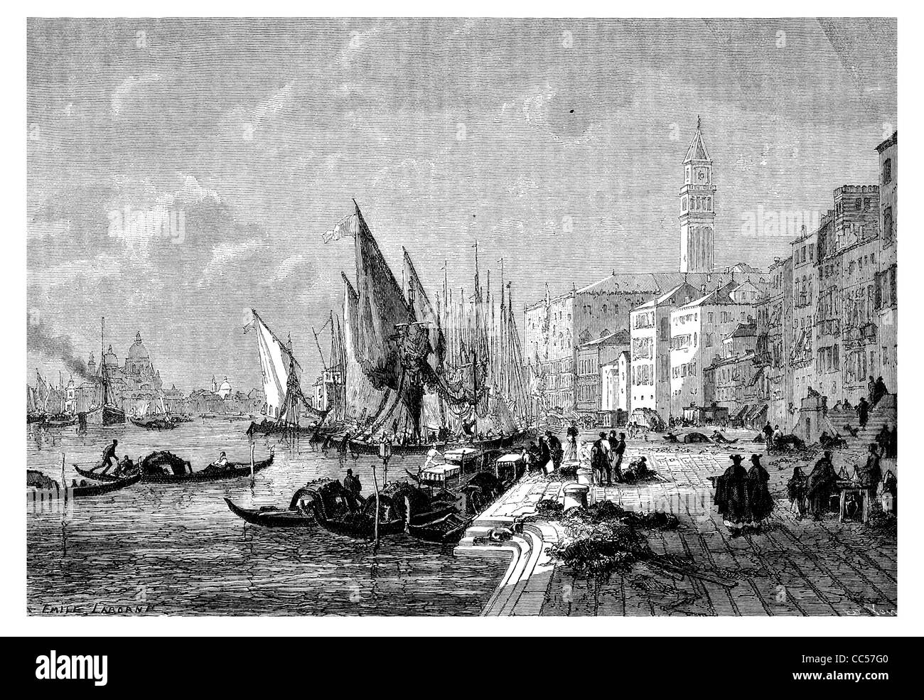 Riva degli Schiavoni Venezia 1886 Foto Stock