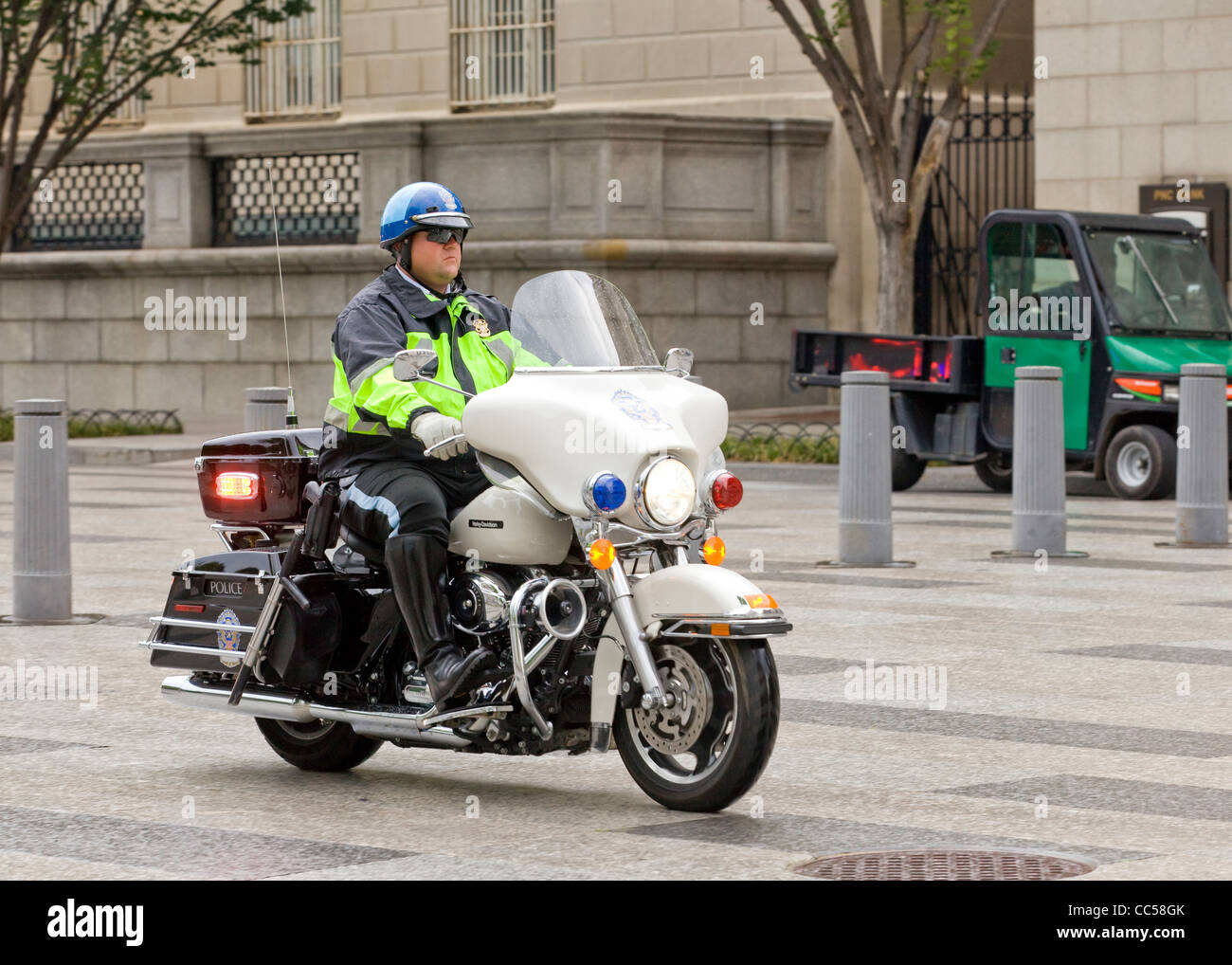 Motociclo funzionario di polizia - Washington DC, Stati Uniti d'America Foto Stock