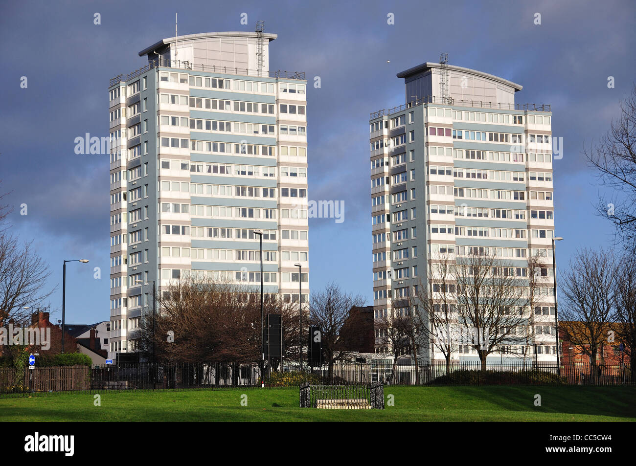 Moderno appartamento edifici, Dame Dorothy Street, Monkwearmouth, Sunderland, Tyne and Wear, England, Regno Unito Foto Stock