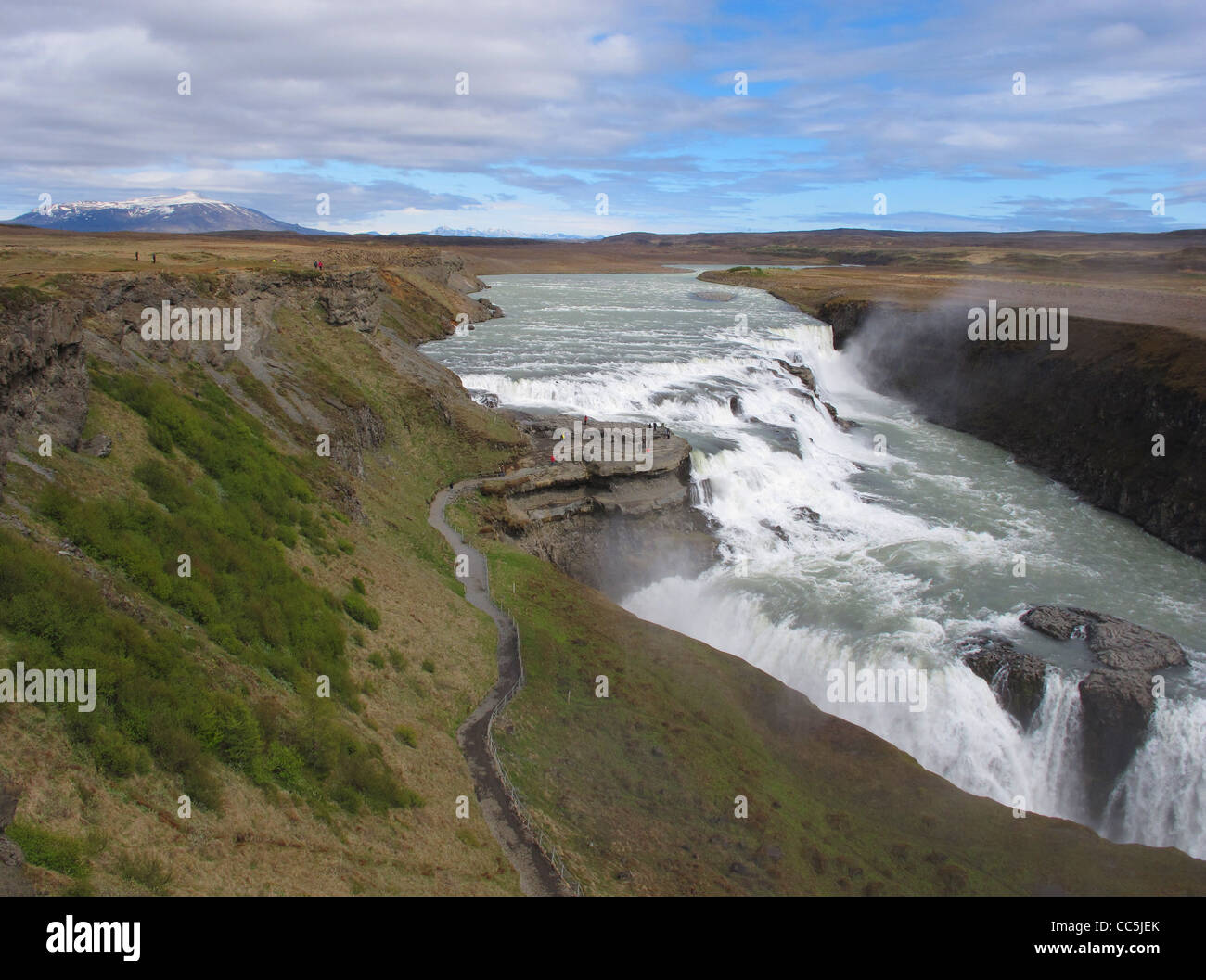 Cascate Gullfoss (''Golden cade''). A sud-ovest dell'Islanda. Foto Stock