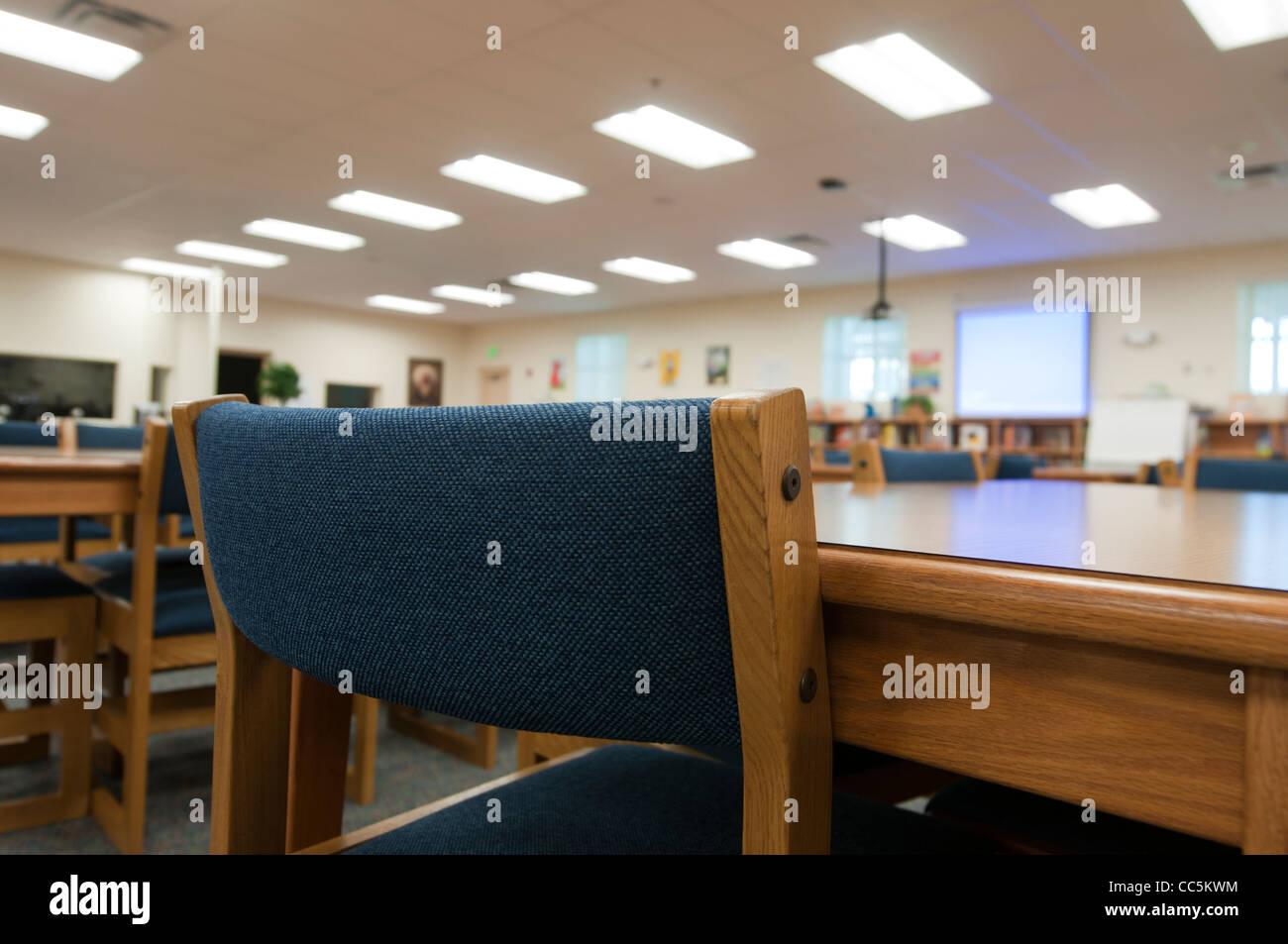 Interno del Media Center alla scuola elementare in Florida. Foto Stock