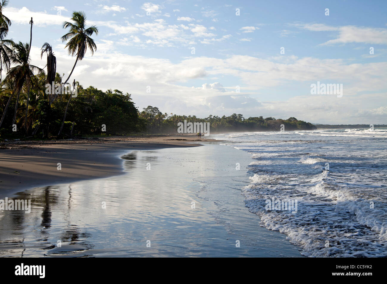 Playa Negra, una spiaggia nera presso la costa dei Caraibi in Cahuita, Costa Rica, America Centrale Foto Stock