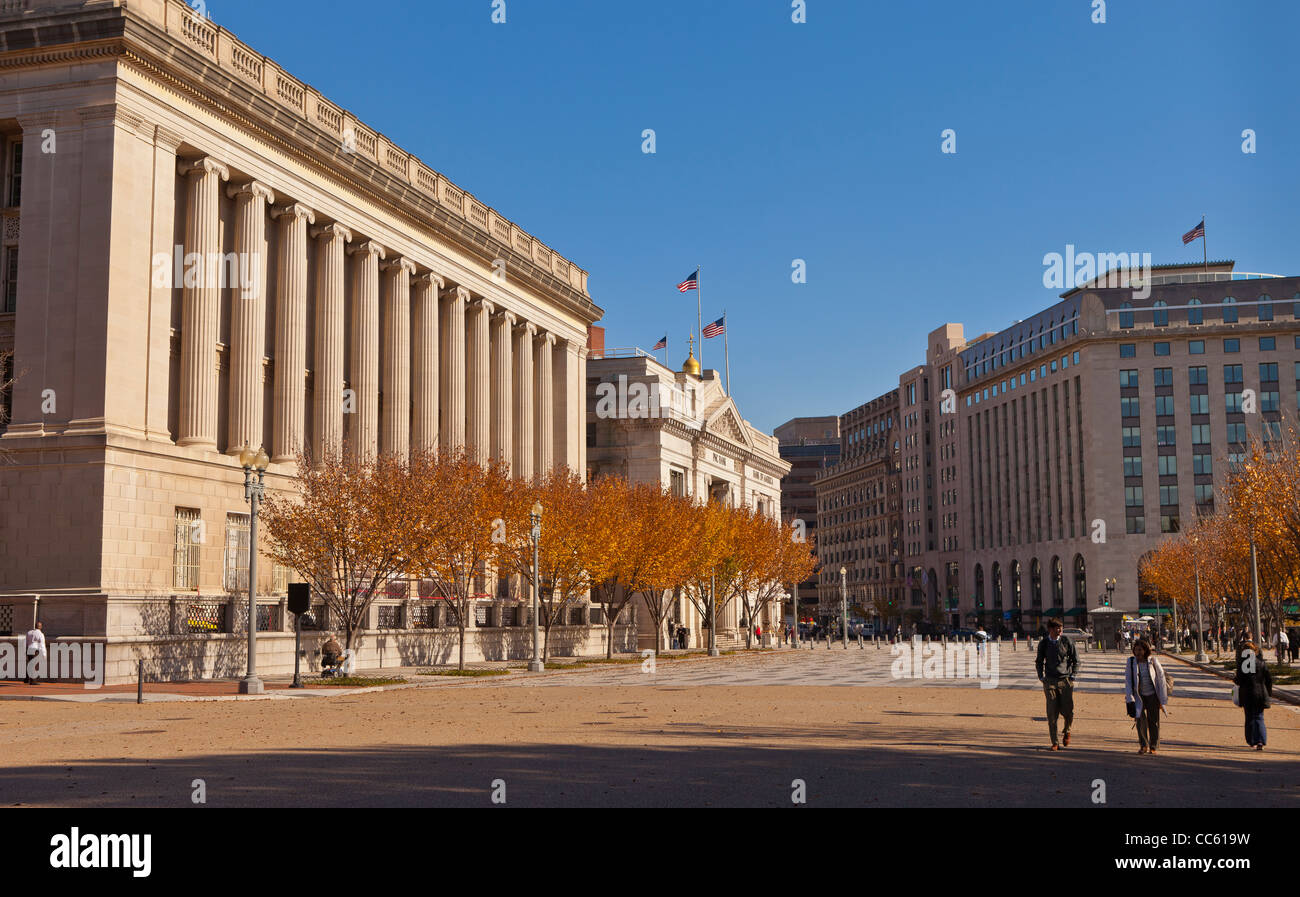 WASHINGTON DC, Stati Uniti d'America - area pedonale della Pennsylvania Avenue Foto Stock