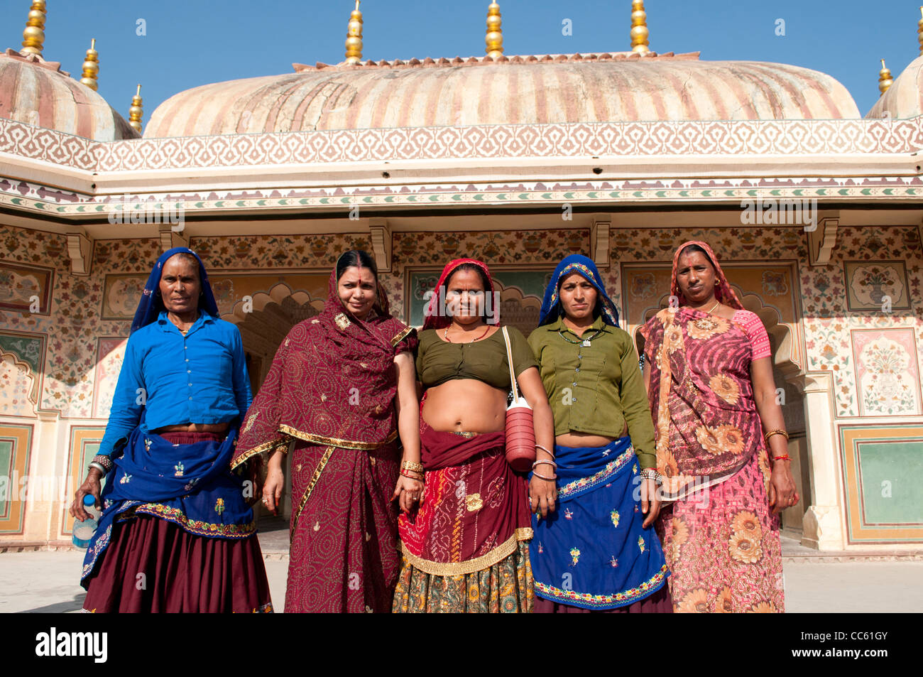 Le donne indiane, Fort Ambra Palace Jaipur, Rajasthan, India Foto Stock