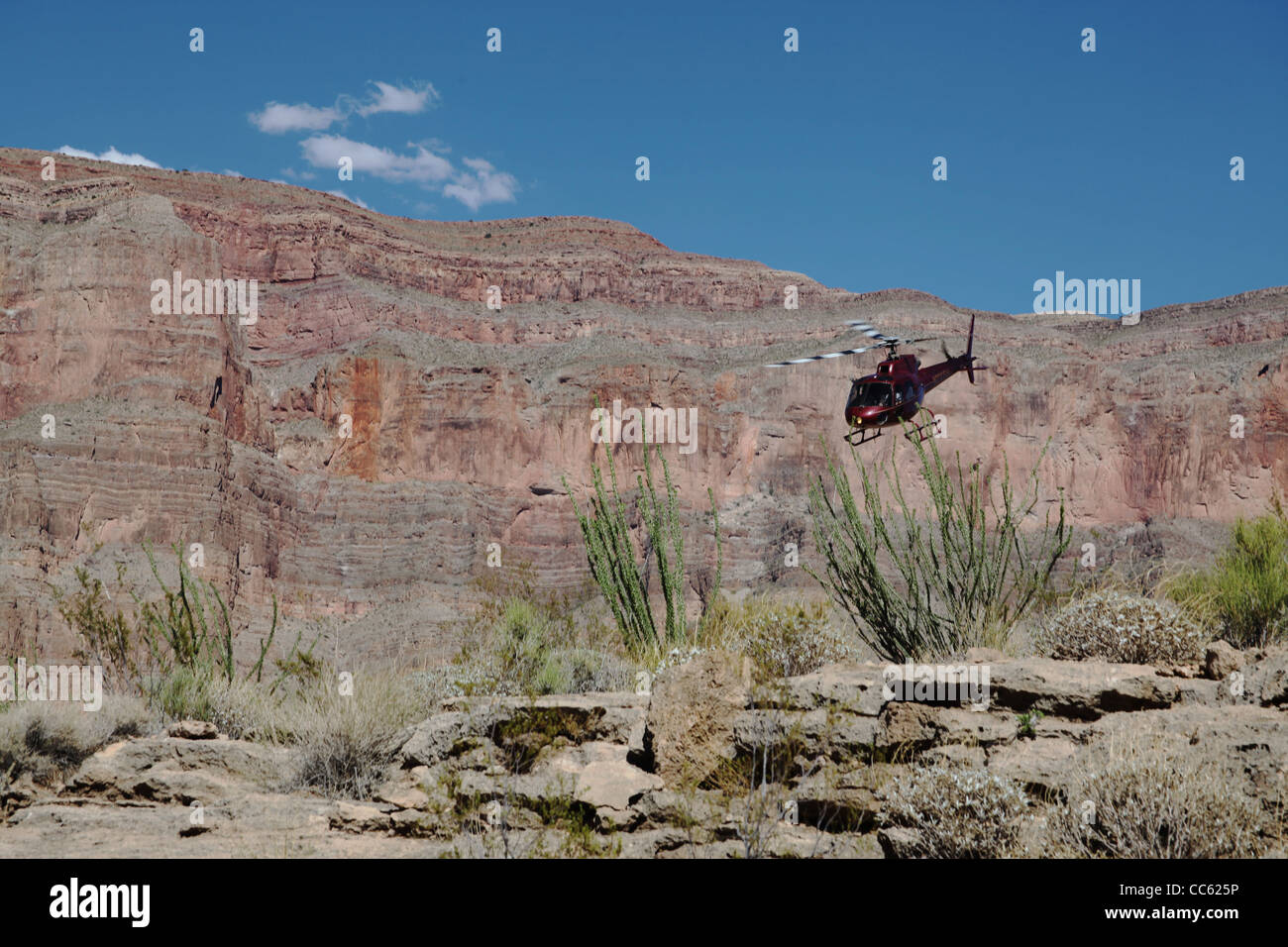 Un elicottero nel Grand Canyon Foto Stock