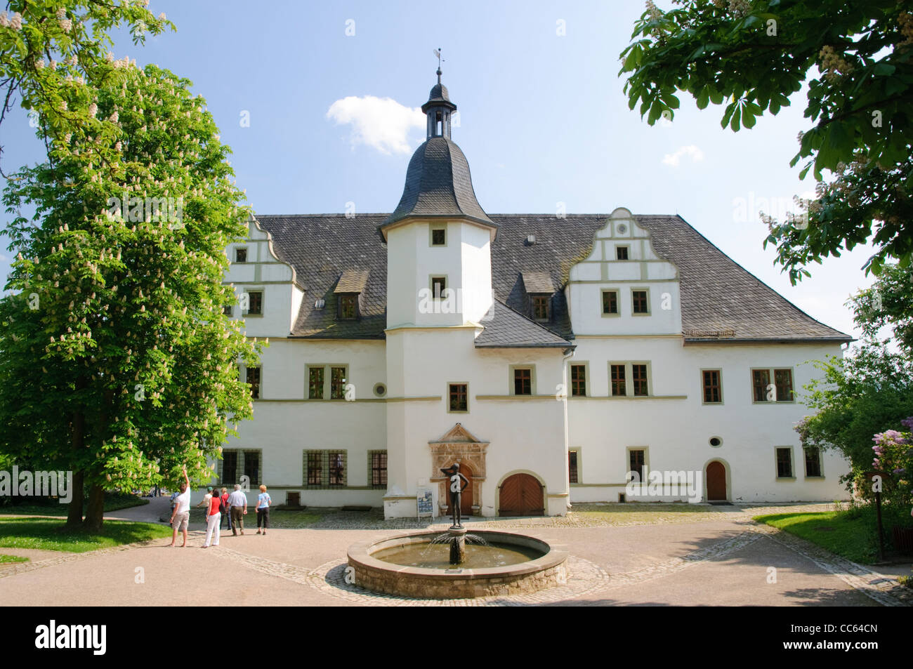 Palazzo Renaissanceschloss, anche chiamato Castello di Goethe, Dornburg Castelli, Dornburg, Turingia, Germania, Europa Foto Stock