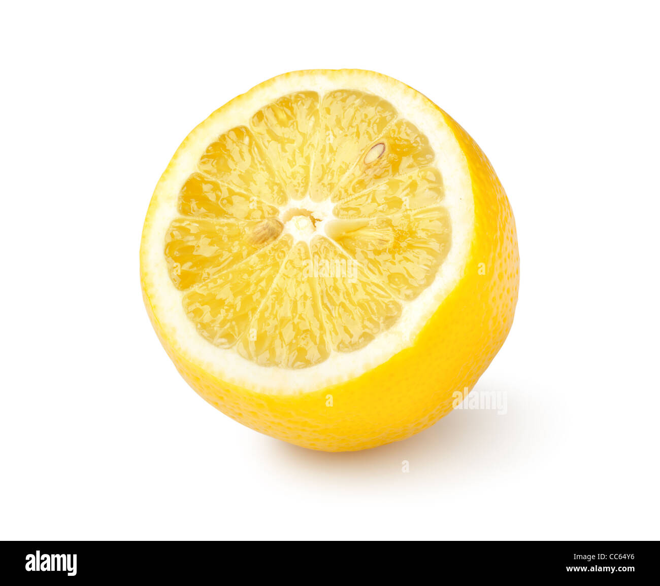 Limone maturo isolato su uno sfondo bianco Foto Stock