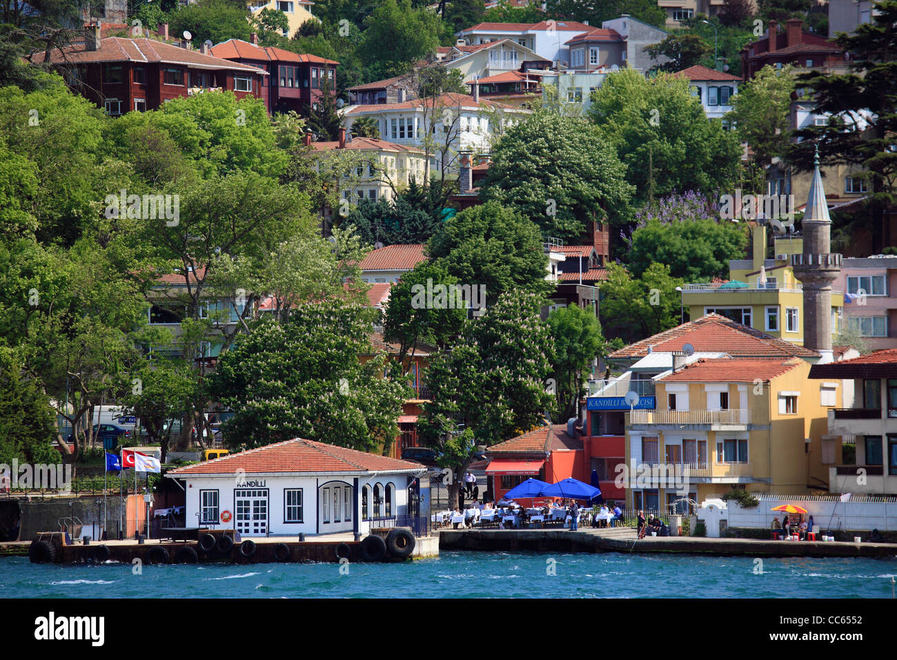 Turchia, Istanbul, sul Bosforo, Kandilli, sobborgo, case, Foto Stock