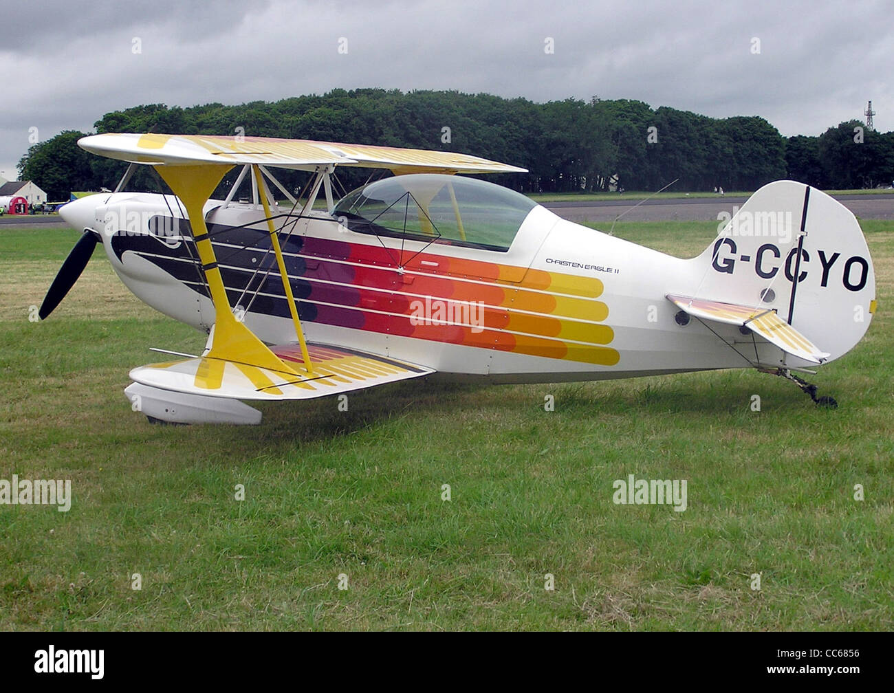 Christen Eagle 2 a Kemble Airfield, Gloucestershire, Inghilterra. Foto Stock