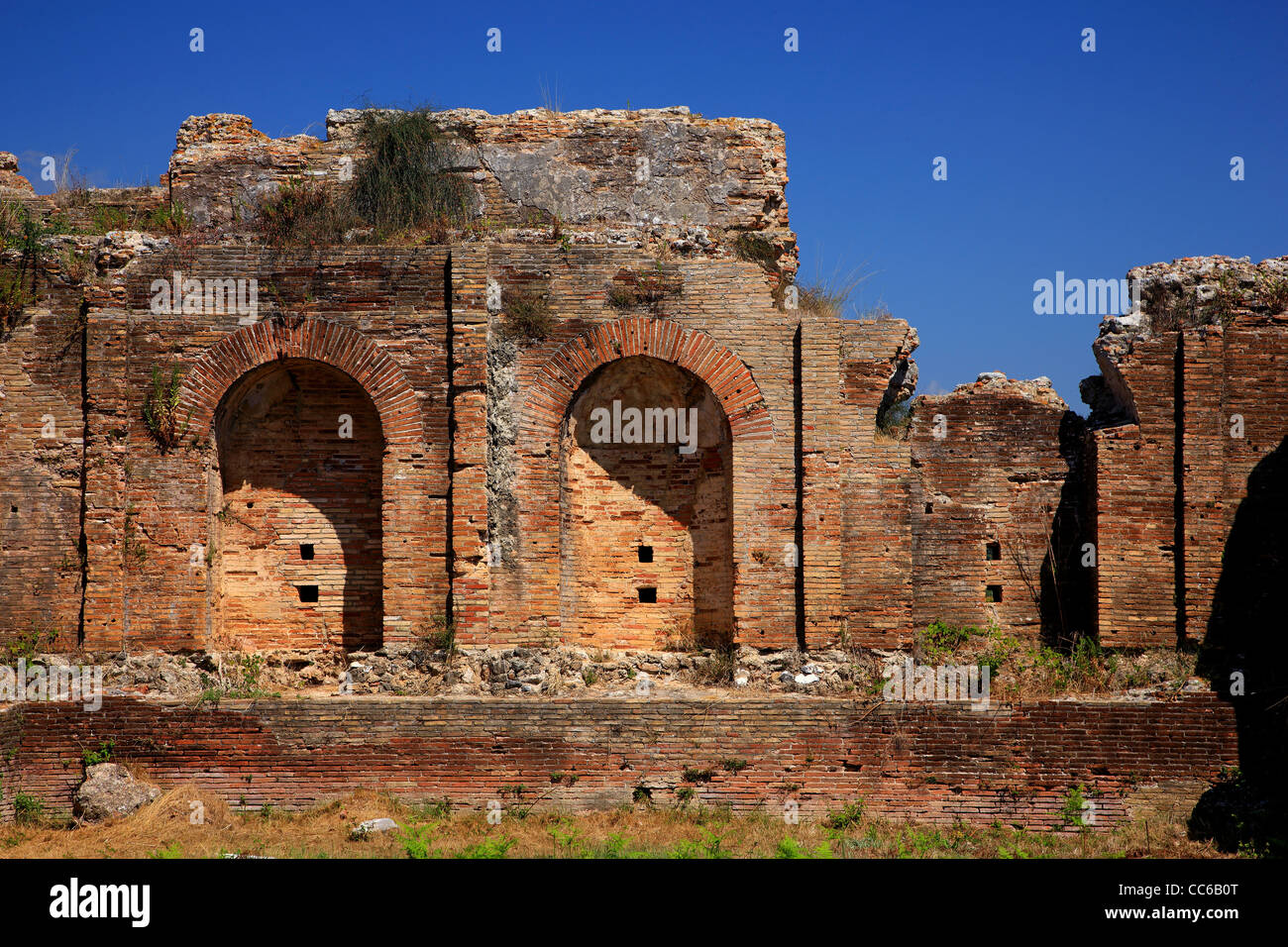 La Nymphaion ("Nympfaeum'-santuario delle Ninfe di Antica Nicopoli, Preveza, Epiro, Grecia. Foto Stock