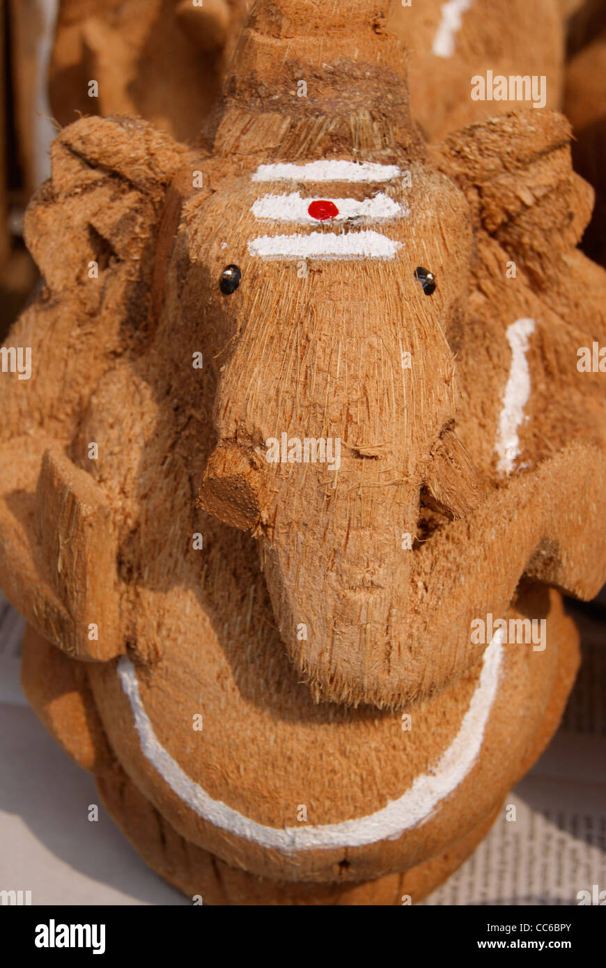 Bella buccia di cocco artigianato del Signore Ganesh ( Dio Ganapati) Foto Stock