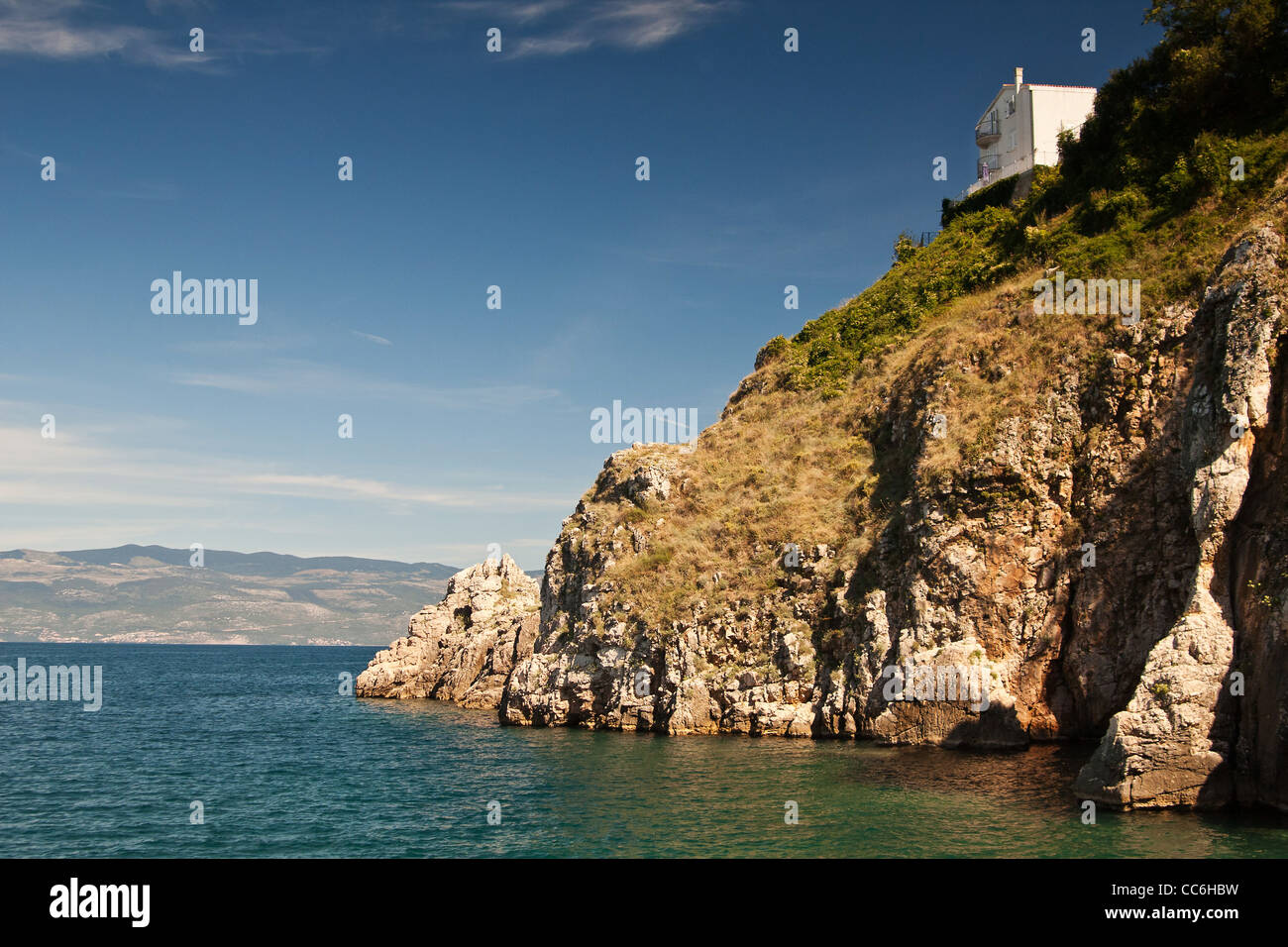 La vecchia città Vrbnik sull isola di Krk - Croazia Foto Stock