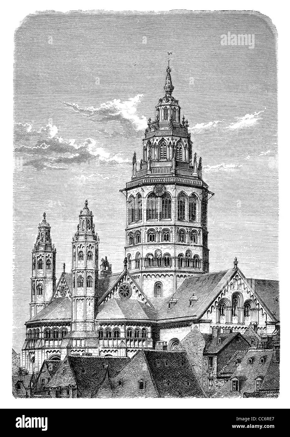 Cattedrale in Mainz, Germania: lato ovest Foto Stock