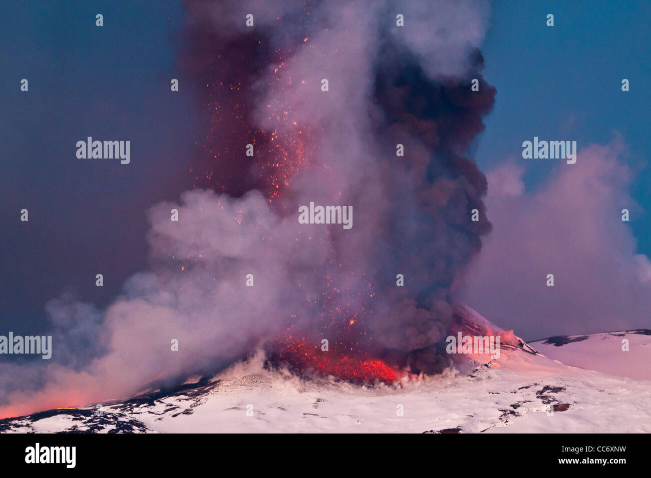 eruzione etna Foto Stock