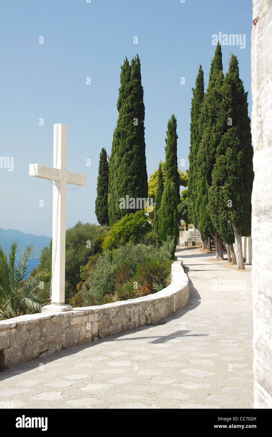 Monastero Francescano (Lady di Karmen Chiesa) vicino a Orebic, Croazia Foto Stock