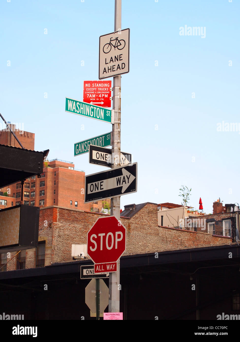 Segni di strada nella città di New York Foto Stock