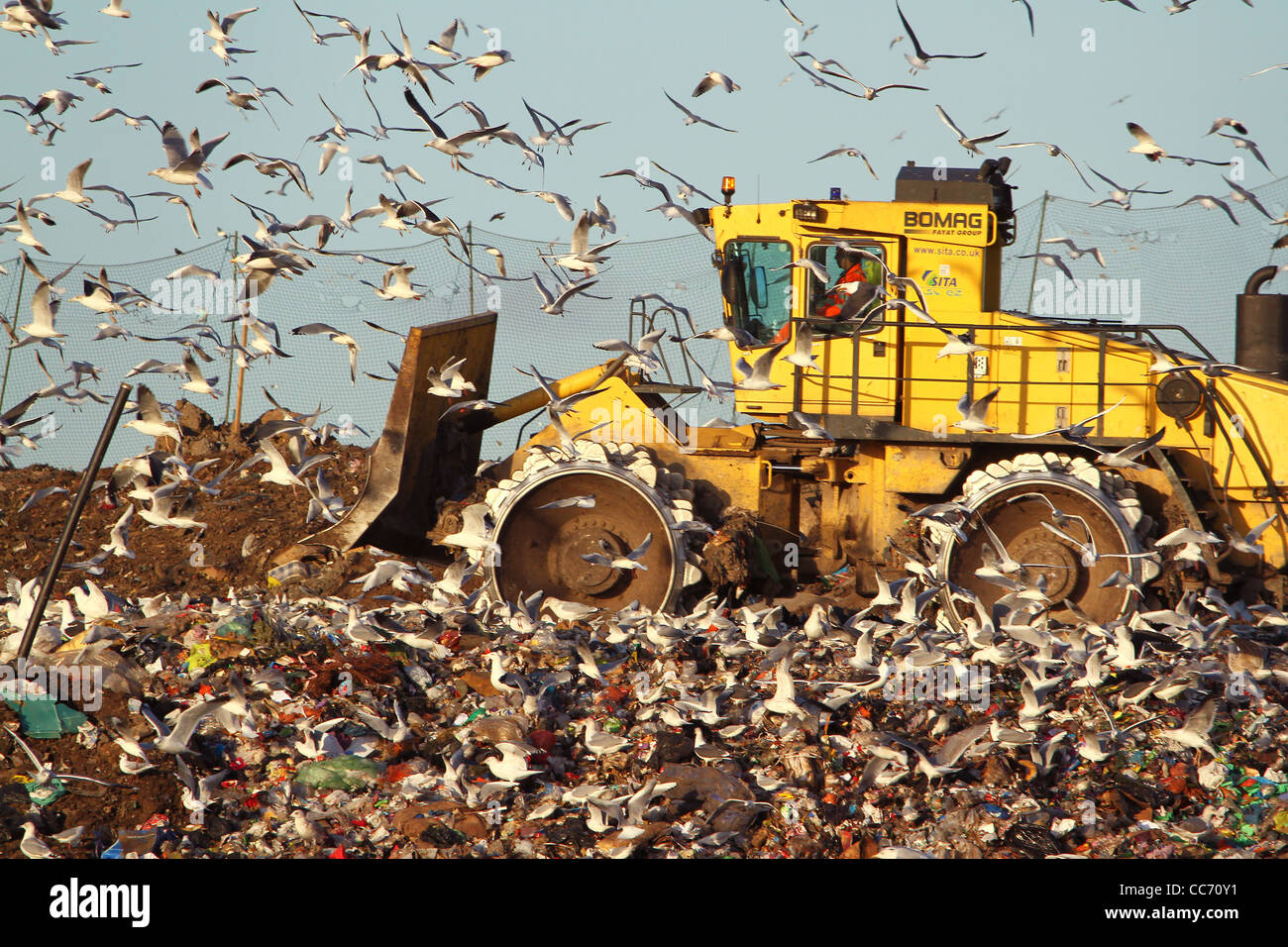 Un sito di discarica in Huntingdon, Cambridgeshire Foto Stock