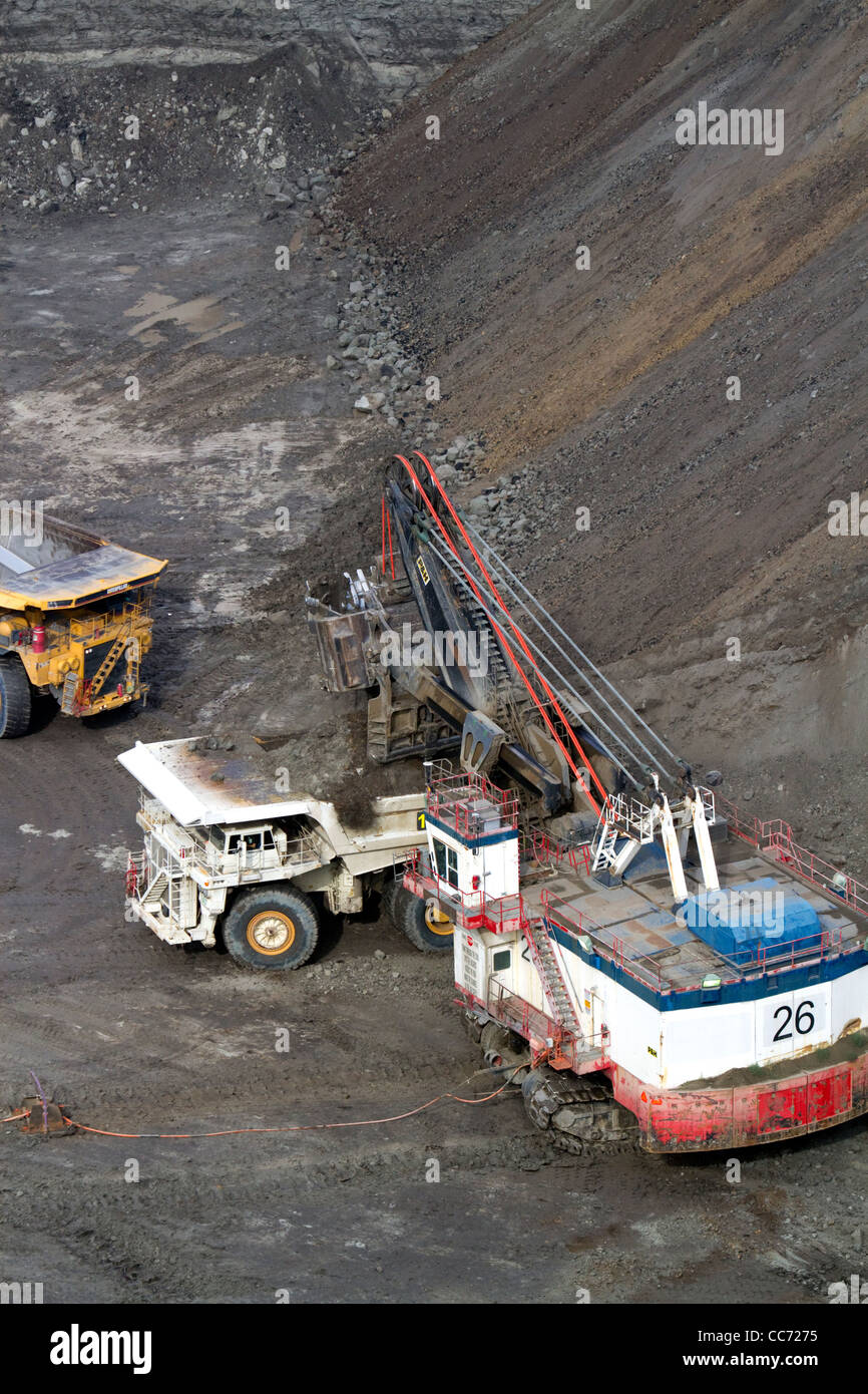 Vista aerea di carbone miniere di superficie in Campbell County, Wyoming negli Stati Uniti. Foto Stock