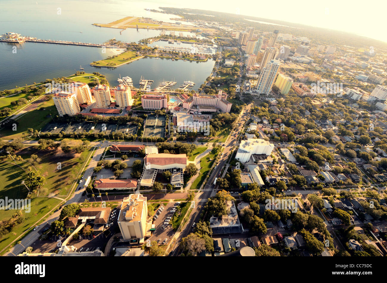 Vista aerea di San Pietroburgo, Florida Foto Stock