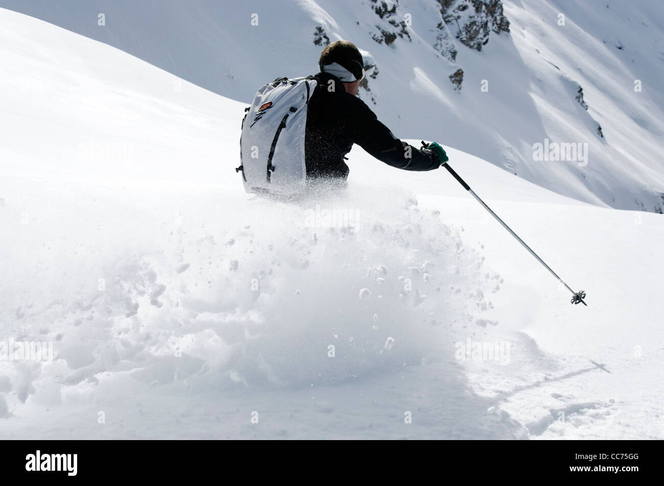 Sci touring sopra La Forclaz Vallese Svizzera Foto Stock