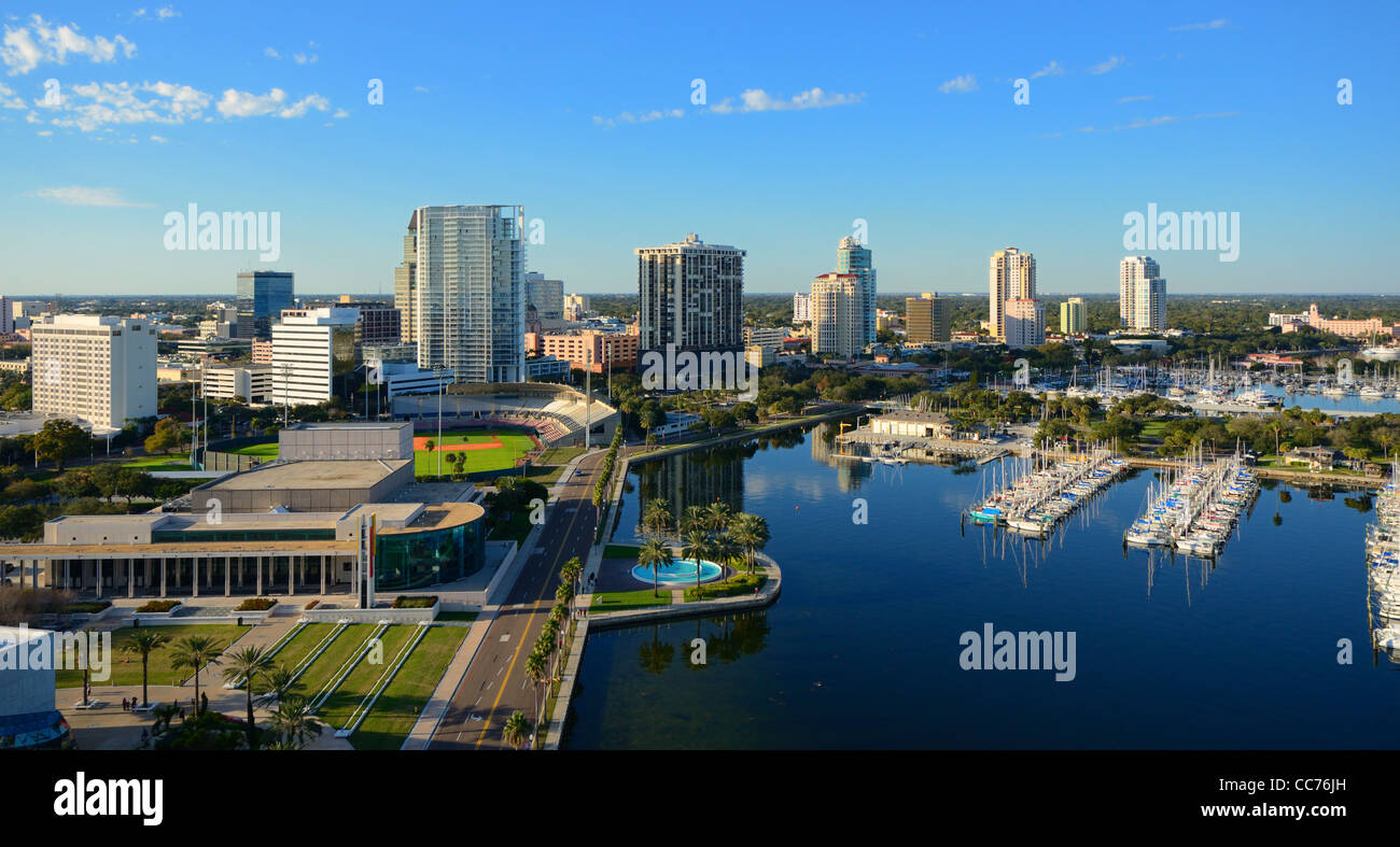 Vista aerea di San Pietroburgo, Florida Foto Stock