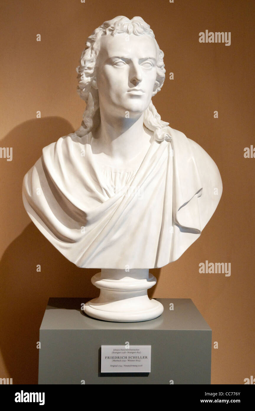 Busto di Friedrich Schiller nel museo Schillerhaus, Rudolstadt, Germania Foto Stock