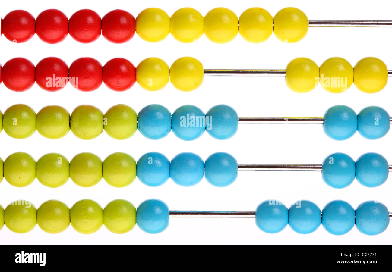 Abacus, per calcolare, a povera matematica a scuola o asilo nido. Foto Stock