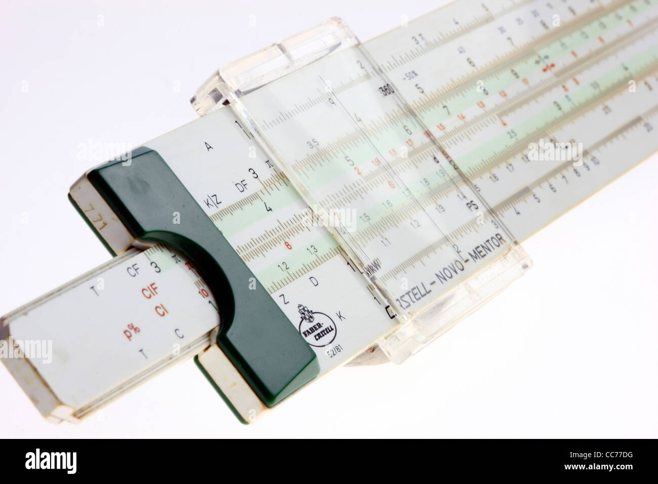 Helper di matematica, strumento regola slitta, scorrevole regola. Foto Stock