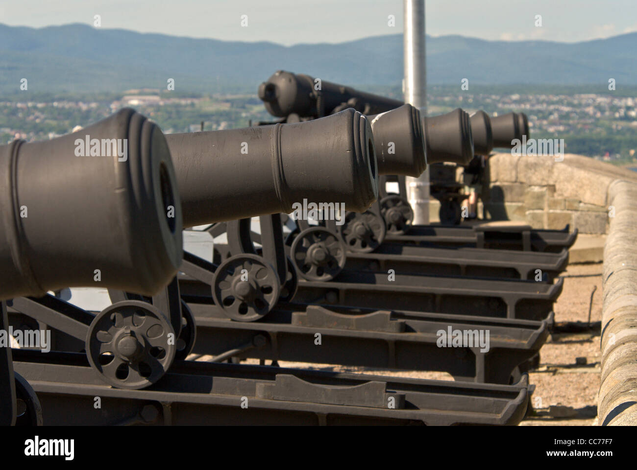 La Citadelle canon approfondimento a Fort National Historic Site Storia militare Quebec City summer Ville de Québec Foto Stock