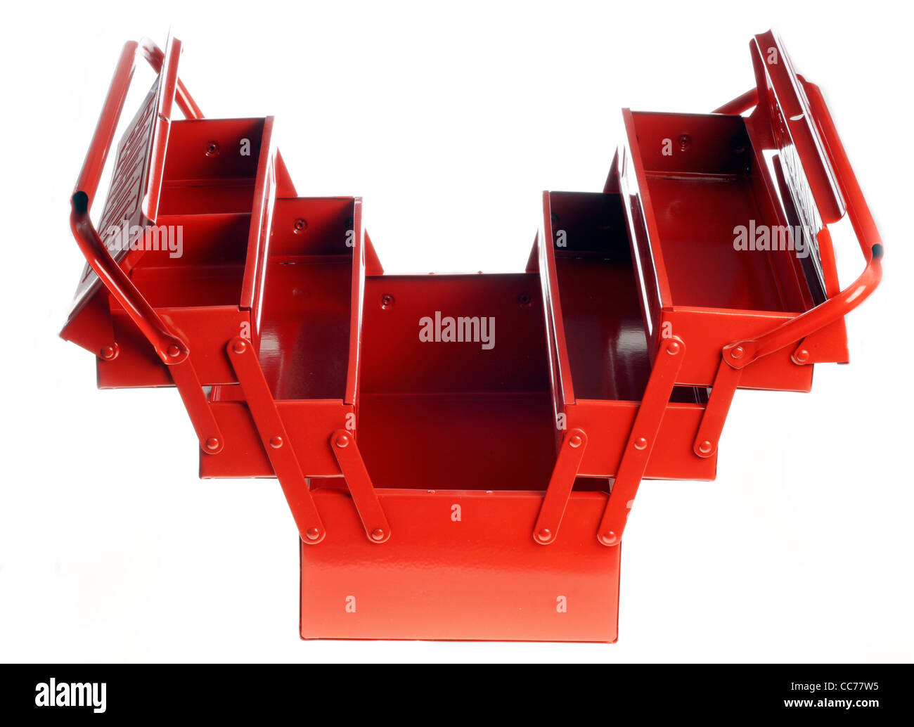 Rosso, la casella degli strumenti di metallo. Foto Stock