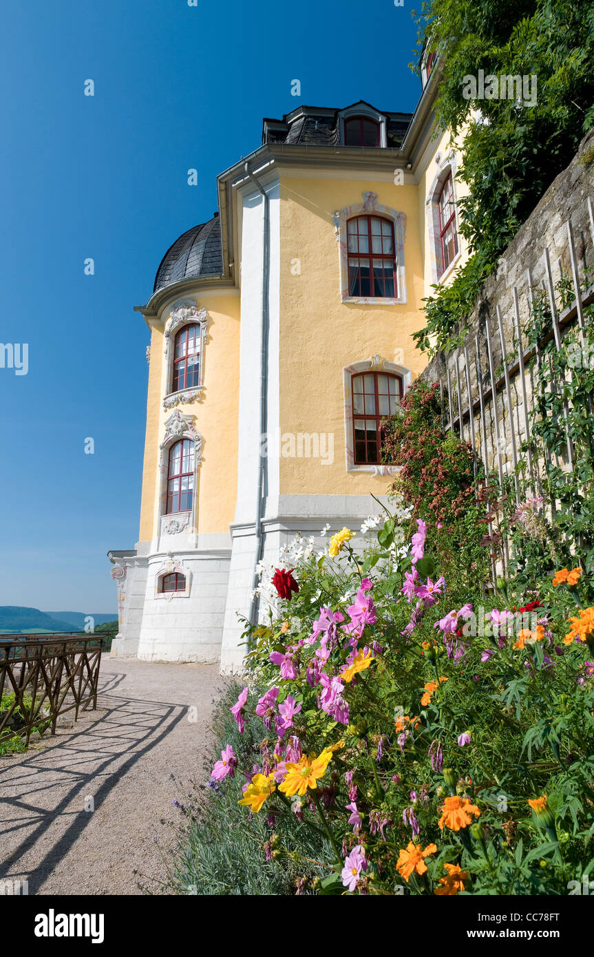 Palazzo rococò, Dornburg Castelli, Dornburg, Turingia, Germania, Europa Foto Stock