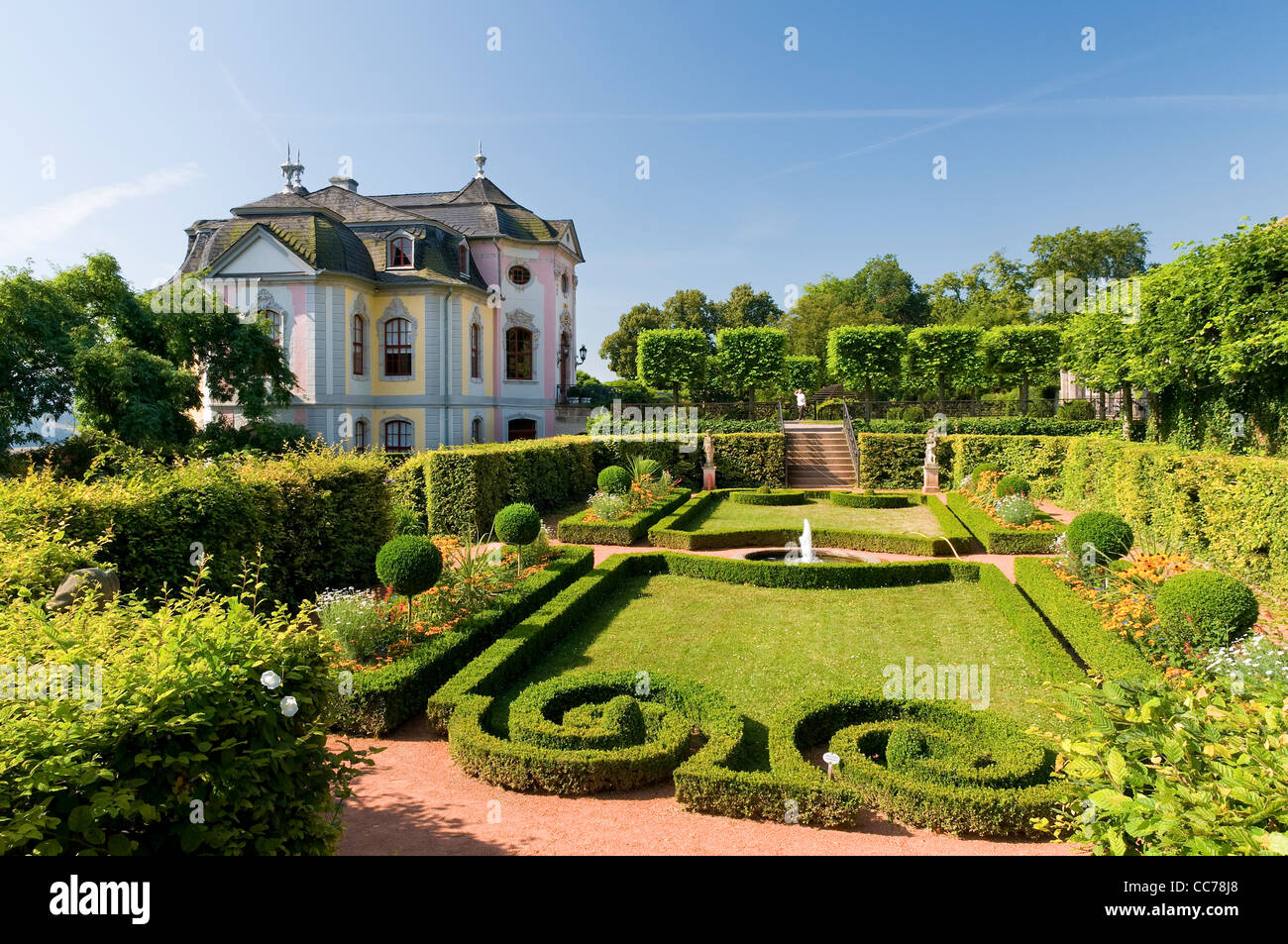 Palazzo rococò, Dornburg Castelli, Dornburg, Turingia, Germania, Europa Foto Stock