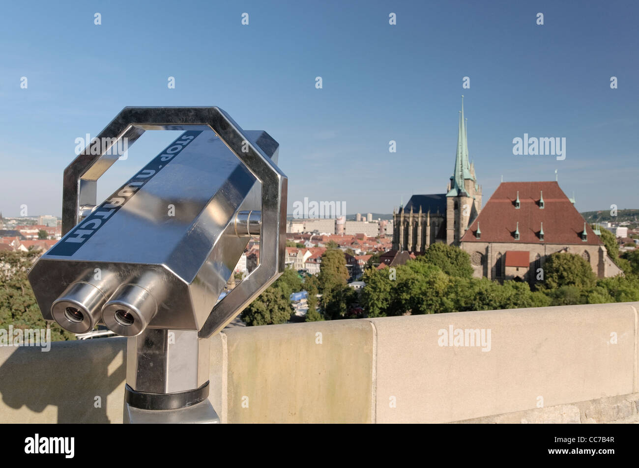 Vista da Petersberg, Erfurt, Turingia, Germania, Europa Foto Stock