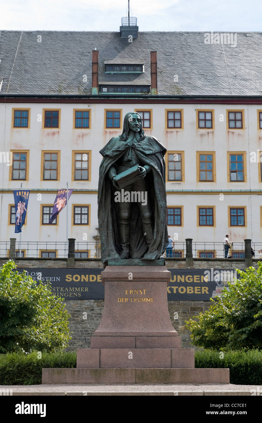 Monumento Ernst Pia allo Schloss Friedenstein castello, Gotha, Turingia, Germania, Europa Foto Stock