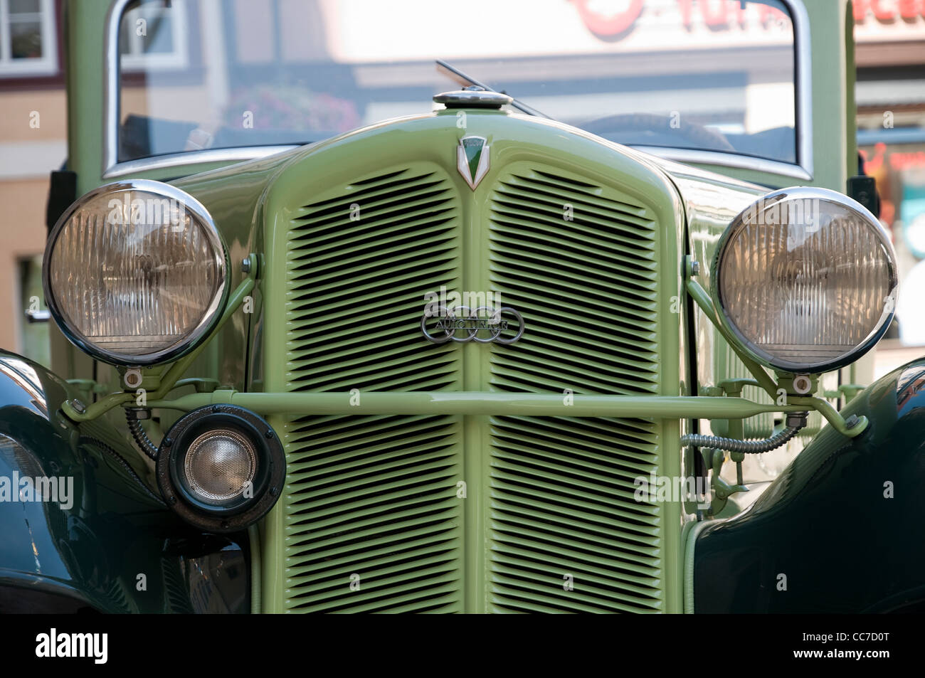 Auto d'epoca storica, Audi, DKW Dampf-Kraft-Wagen, steam-powered auto, dettaglio, Bad Langensalza, Turingia, Germania, Europa Foto Stock
