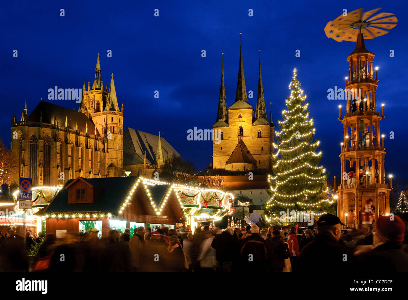 Mercatino di Natale di Erfurt, Turingia, Germania, Europa Foto Stock