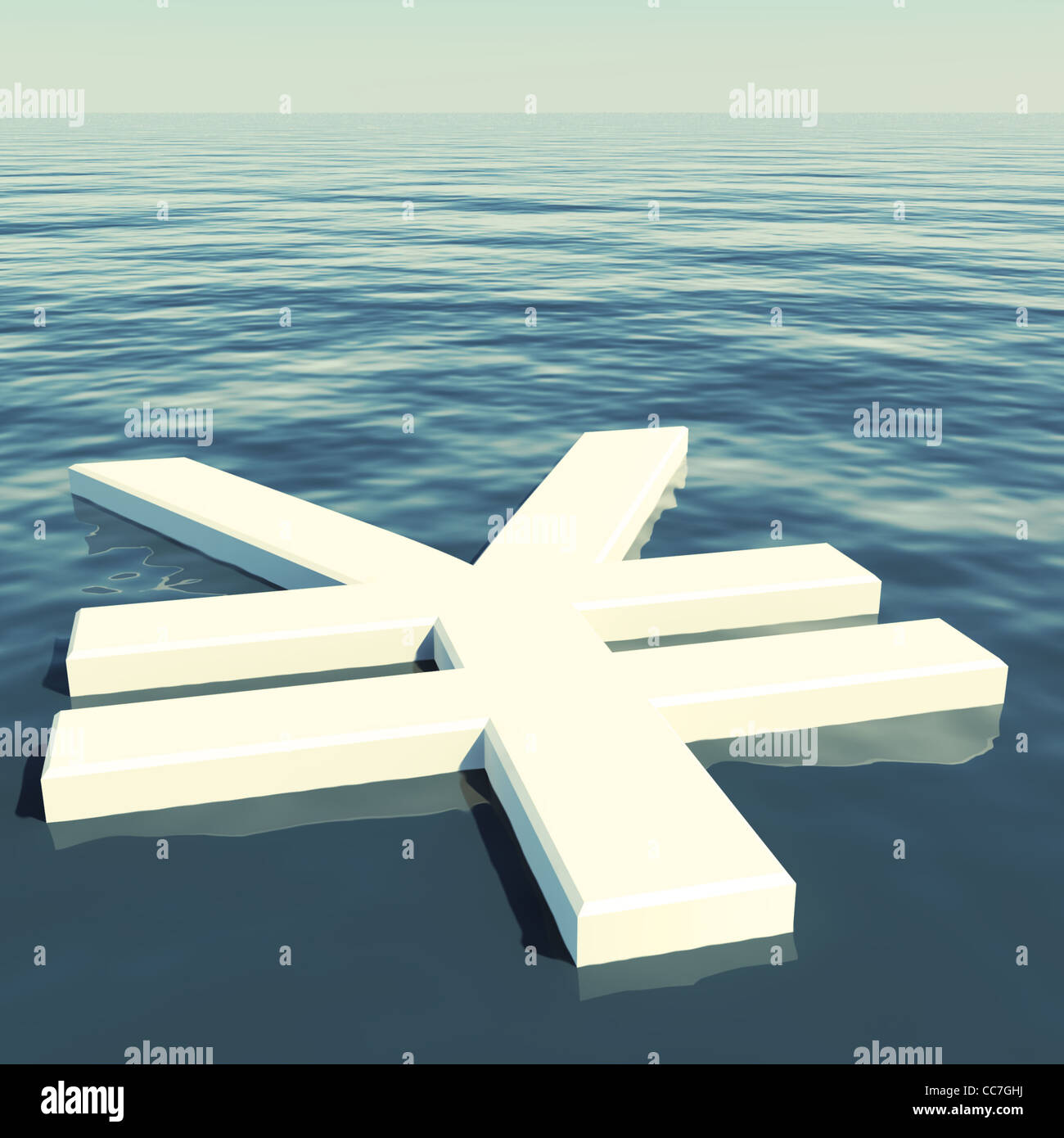 Yen Floating che mostra la ricchezza di denaro o di guadagnare Foto Stock