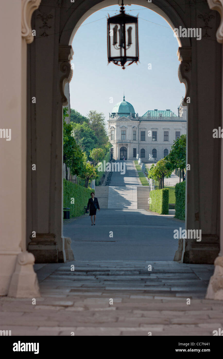 Archway al Belvedere di Vienna. Foto Stock