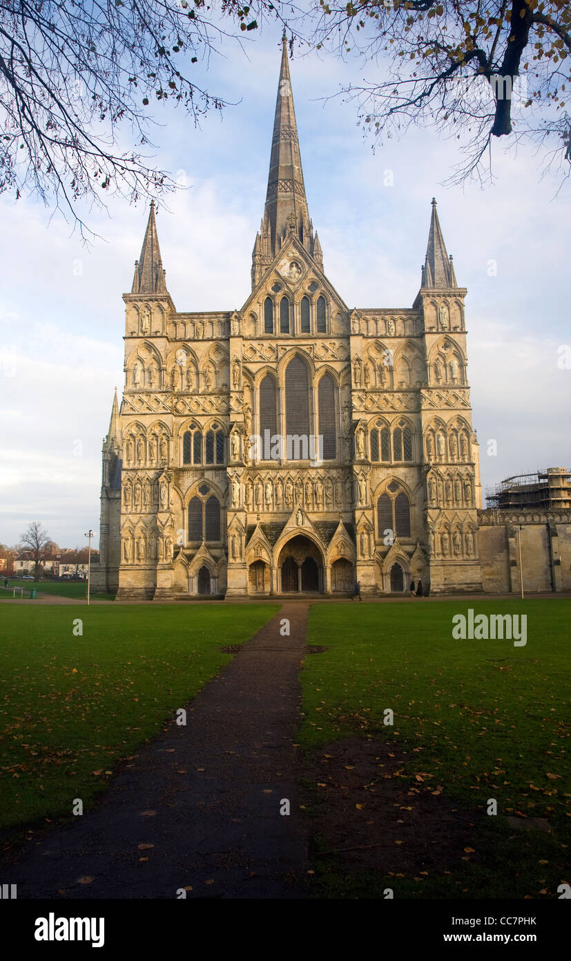 La cattedrale di Salisbury, Wiltshire, Inghilterra Foto Stock