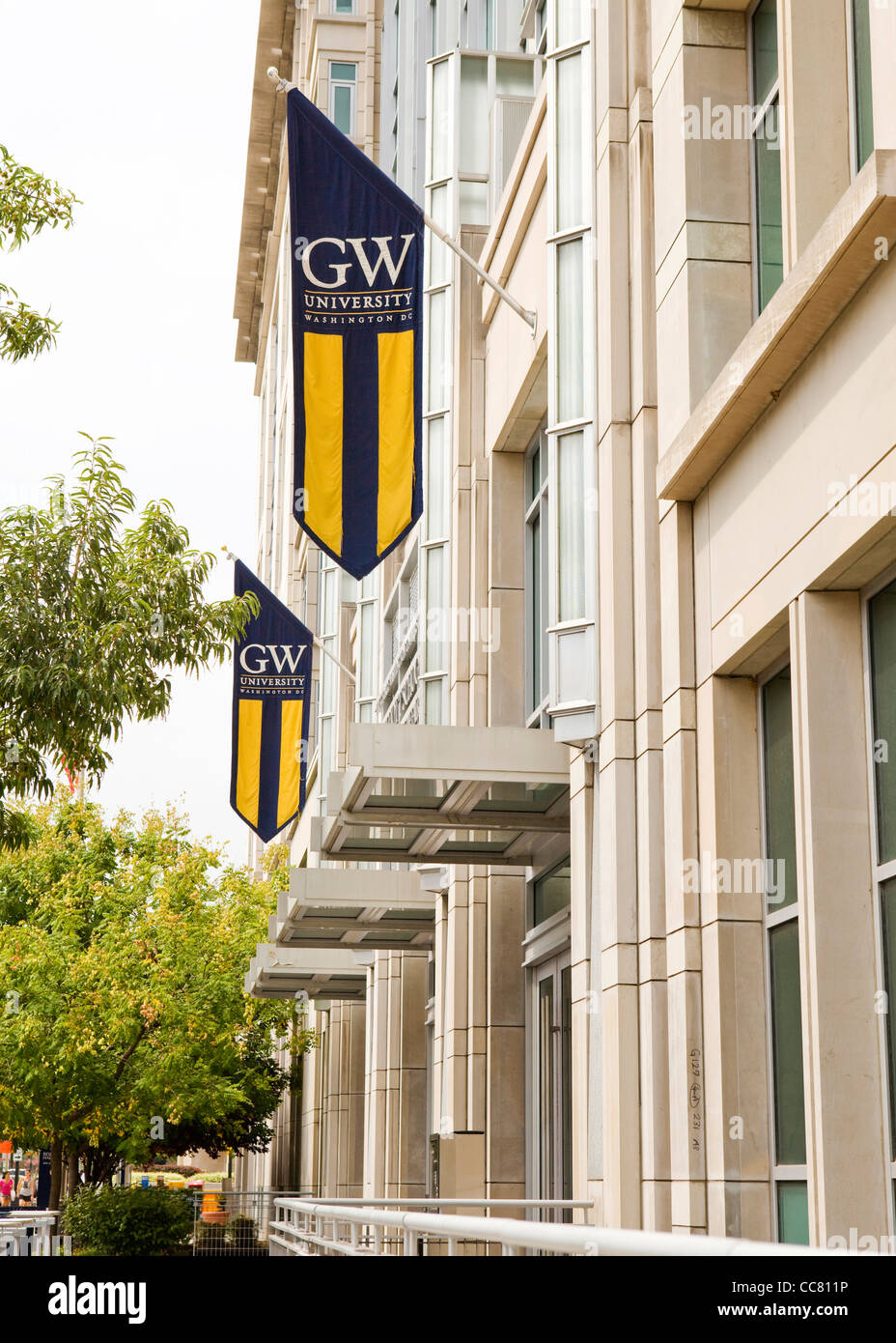 George Washington University building e banner Foto Stock