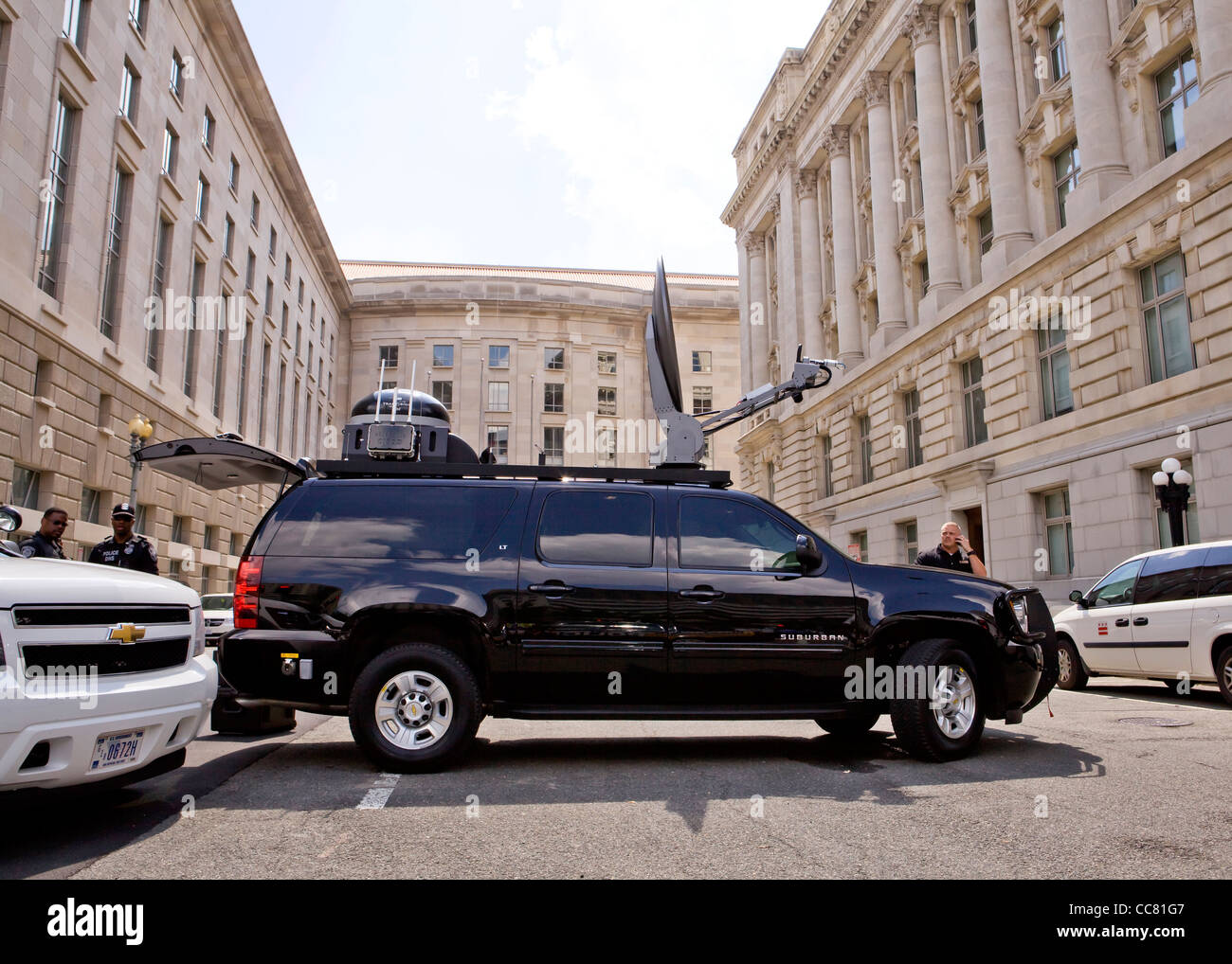 Servizio segreto USA veicolo di sorveglianza - Washington DC, Stati Uniti d'America Foto Stock