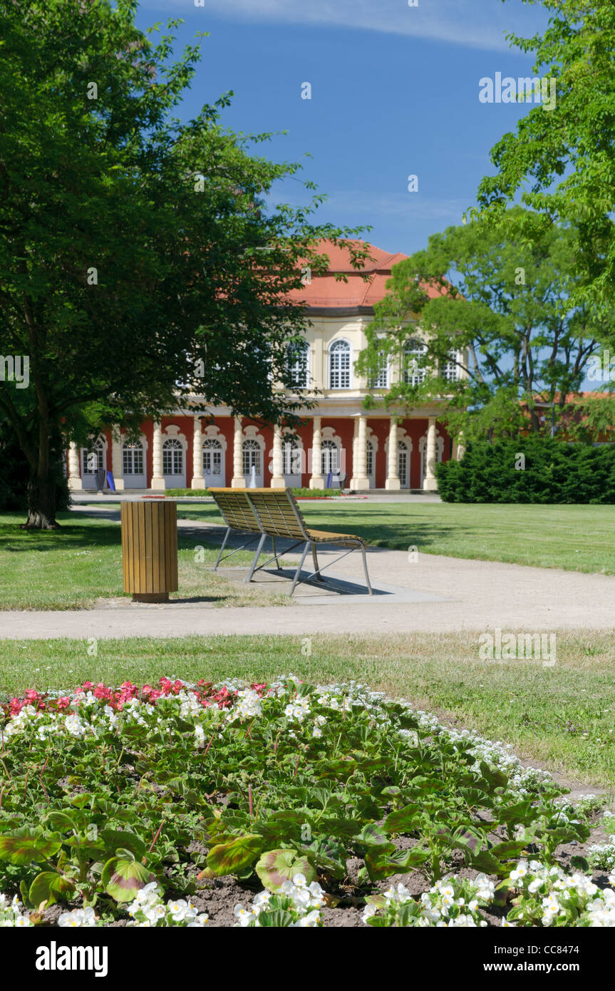 Il giardino del castello, salone di giardino del castello, Aranciera, Merseburg, Sassonia-Anhalt, Germania, Europa Foto Stock