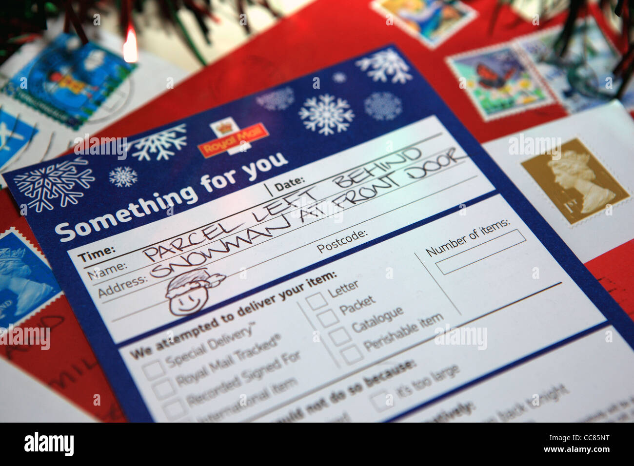 Natale la posta consegnata da Royal Mail Foto Stock