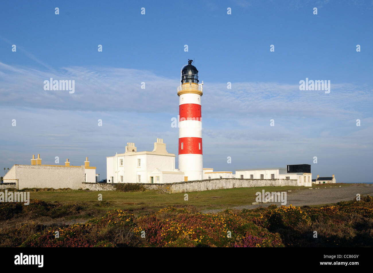 Punto di Ayre faro, l' Isola di Man Foto Stock