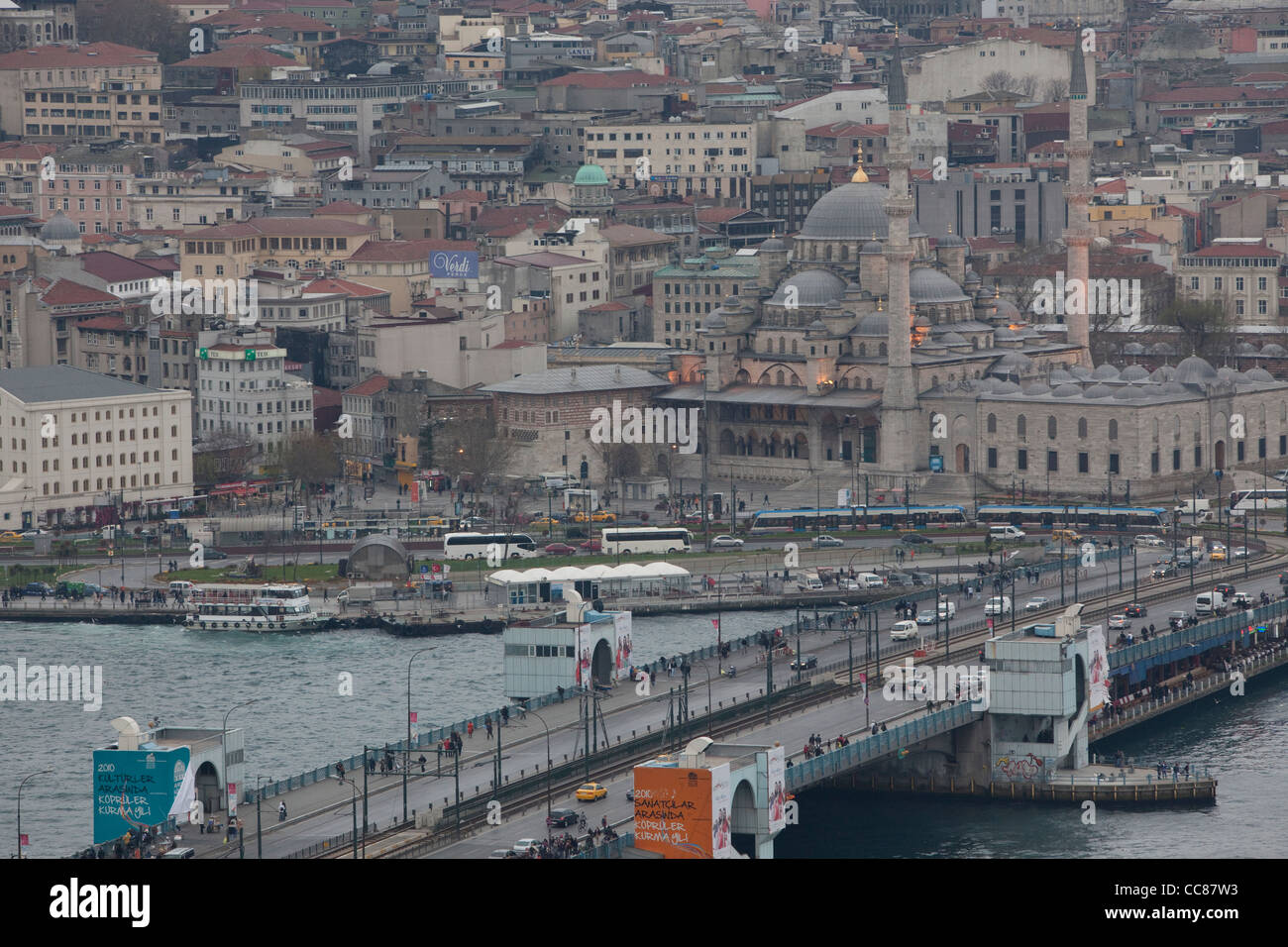 Vedute di Istanbul dalla Torre Galata. Foto Stock