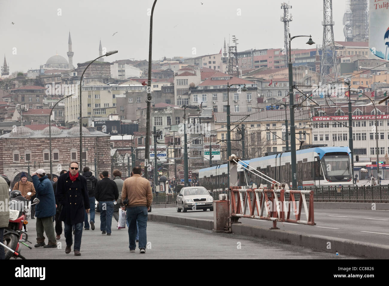 Ponte pedonale, Istanbul. Foto Stock