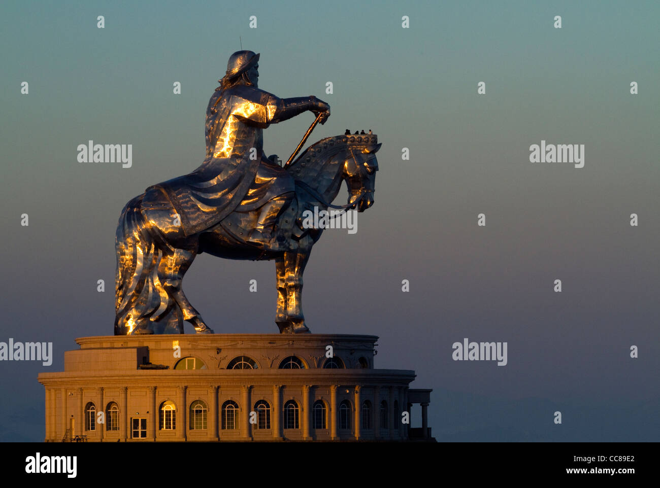 Gengis Khan statua Ulaanbaatar in Mongolia Foto Stock