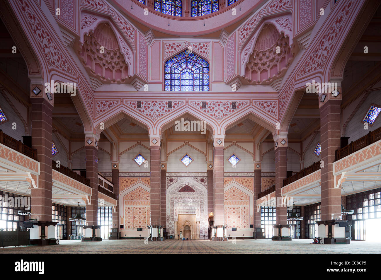 La moschea di Putra, Masjid Putra, Putrajaya, Malaysia Foto Stock