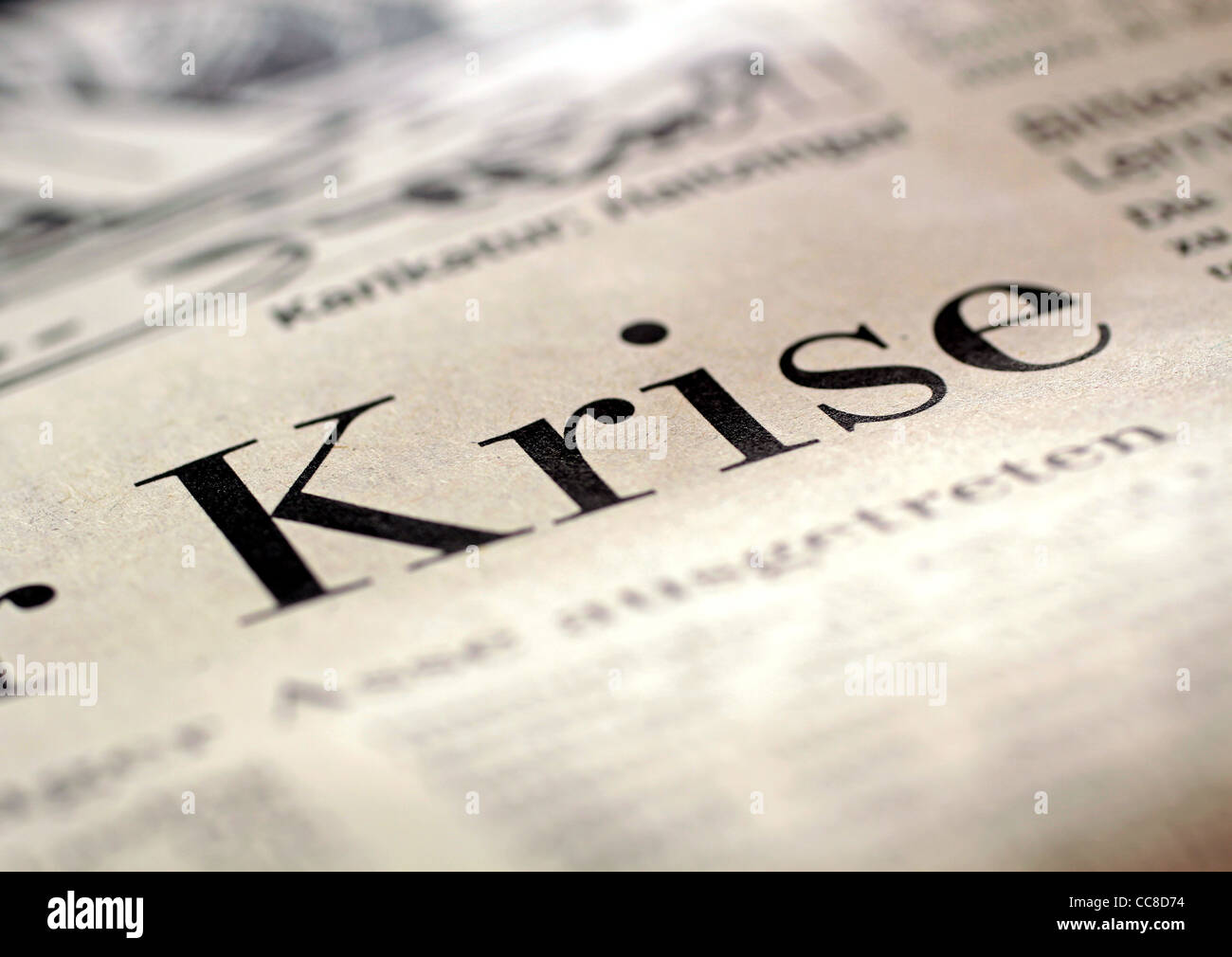 Titolo grande crisi in tedesco giornale business 2009 Foto Stock